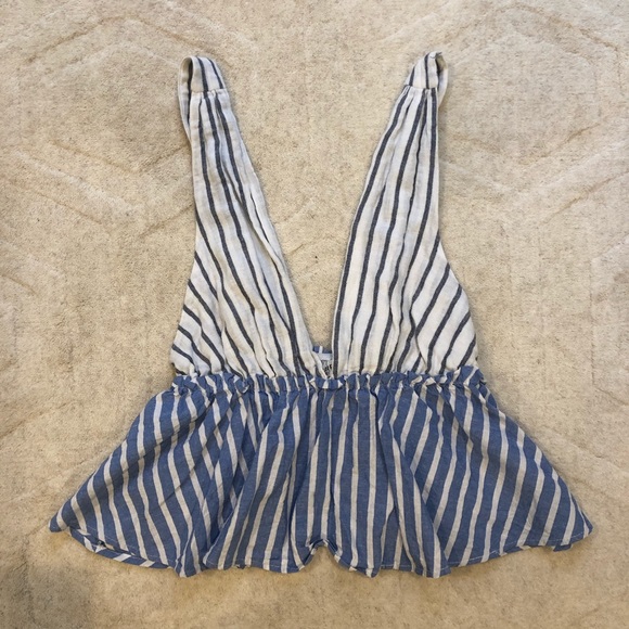 Free People Tops - Free People Striped Linen Top